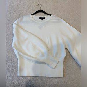EXPRESS - Brand New With Tags! Comfy White Balloon Sleeve Sweater. Size Small.
